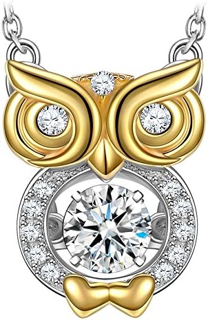 Jewellery for Women, Women Necklace Owl Wisdom, 925 Sterling Silver, 5A Cubic Zirconia, Cable Chain, Exquisite Gift Box