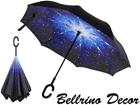 BELLRINO DECORInverted Double Layer Wind Proof,UV Proof Reverse Folding Travel Umbrella