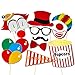 COOLOO Photo Booth Props DIY Kit,Circus Clown Cosplay for Photography in Carnival Party,Pack of 13