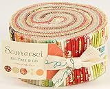 Moda Somerset Jelly Roll, Set of 40 2.5x44-inch (6.4x112cm) Precut Cotton Fabric Strips
