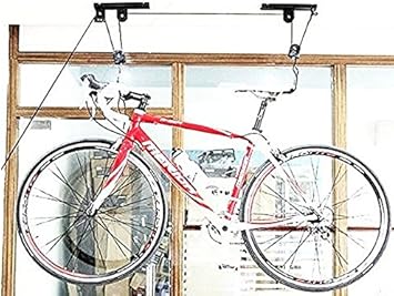 Amazon これで置き場所に困らない 天吊 バイク ラック リフト 自転車ラック スタンド ディスプレイスタンド