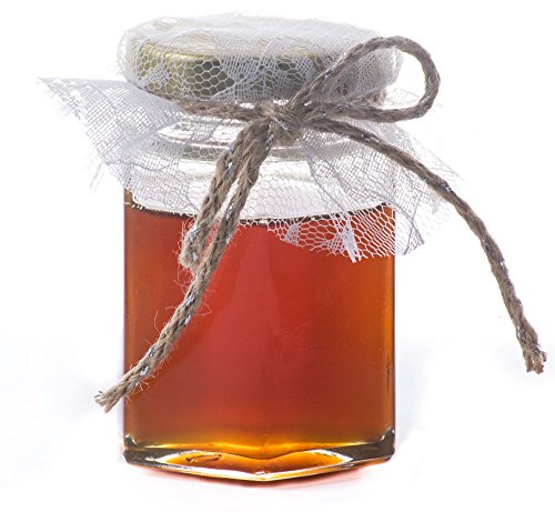 GoJars 4oz Premium Food-Grade Hexagon Glass Jars for Gifts, Wedding Favors, Honey, Jams, Baby Food, Spices and More (24, 4oz)