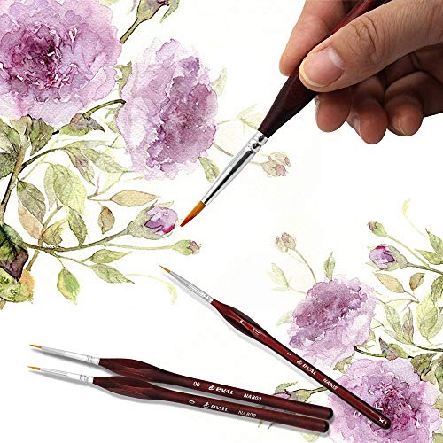Mitini 7 Pieces Detail Paint Brush Set Miniature Artist Painting Brushes Painting Supplies for Watercolor Acrylic Oil Painting