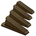 Home Premium Rubber Door Stopper - Multi Surface Door Stop Wedge with Heavy Duty Design - Flexible and Non Scratching Door Holder (20 Pack, Brown) primary