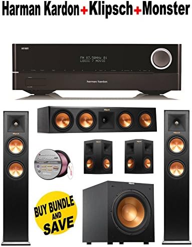 Harman Kardon-AVR1710 + 2 Klipsch-RP250FBK + Klipsch-RP440CBK + 2 Klipsch-RP240SBK + Klipsch-R12SW + Monster Cable-PLATXPMS50 Bundle