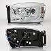 AKKON - For 2006-08 Dodge RAM 1500 + 2006-09 Dodge RAM 2500/3500 LED Daytime Running Lamp Bar Projector Headlights Chrome Set
