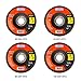 Luckyway 20-Piece 4-1/2 x 7/8 Inch T29 Aluminium Oxide Grinding Wheel Flap Disc, Including 40/60/80/120 Grits