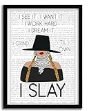 I Slay - Lyric Poster Formation, Beyhive gift, Formation Poster, Pop Art, Wall Decor, Giclee Art,