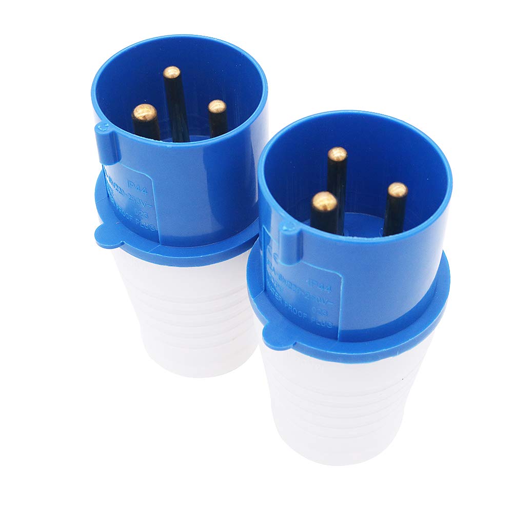 POFET 2Pcs Power Plus 3 Pin Plugs 32AMP 220-250 Volt Replacement Plugs - Blue, 2# - Image 3
