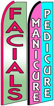 Facials, Manicure Pedicure King Size Swooper Flag Sign Pack of 2