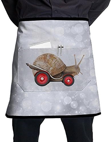 Speedy Snail Car Racer Men And Women Kitchen 3D Apron For Cooking, Baking, Crafting, Gardening, BBQ-Navy &amp; Cream
