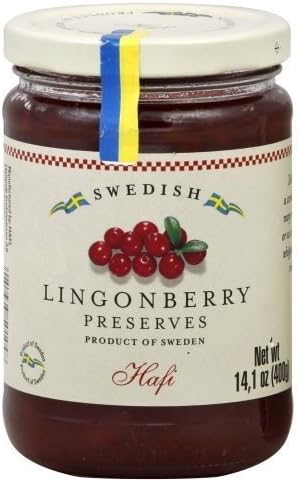 Hafi Lingonberry Preserve 14 Oz Jar (Pack of 3) by Hafi