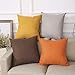 Madizz Throw Pillow Cases Cushion Covers 18x18 Set of 2 Pack Decorative Solid Polka Dots Mustard Yellow and White Double Sided Halloween Holiday
