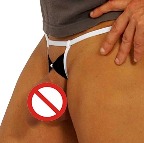 Honanda men s sexy bowknot sheer g-string thong t-back …