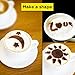 Powder Sugar Shaker with Lid, SOSMAR 2 Pieces 304 Stainless Steel Powder Shaker Duster/Mesh Sifter Sprinkler for Icing Sugar Cocoa Cinnamon Chocolate Flour, with 16 Pcs Coffee Stencils & Clip