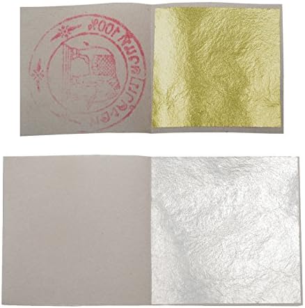 50 Edible Gold Leaf Sheets 30mm x 30mm + 50 Edible Silver Leaves 63mm x 63mm 24 Carat 999/1000