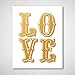 Gold Foil Art Print - Love Typography Gold Foil Design 8x10 inches