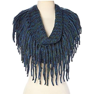 Women's Infinity Scarf, Fringed, Warm, Soft, Knit, Fashion Winter Accessory Women's Infinity Scarf, Fringed, Warm, Soft, Knit, Fashion Winter Accessory
