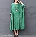 Yesno TA7 Women Maxi Dress Caftan Large Loose Gathered Skirt Oil Dyed Casual Oversize,Green,One Size