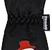ANDORRA Girls Premium Weather-proof Thinsulate Snow Mittens, Snowman Print,XS,Black/Snowman