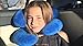 J & U Travel Pillow- For Airplane, Bus, Train & Car- Neck Support Cervical Pillow For Traveling, Sleeping & Office - Best Solution For Relief From Neck Pain Soft & Comfy-Blue