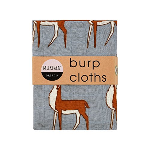 Milkbarn Organic Cotton Burp Cloths (2 pack) (Blue Buck)
