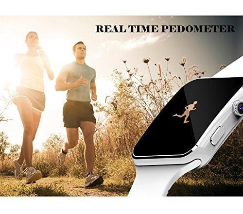 Bluetooth Smart Watch KKCITE Smartwatch Phone With SIM 2G GSM for Android Smartphones Support Sleep Monitor, Push Message, Camera Unlocked Watch Men Women Kids (White-X6, X6)