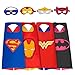 MIJOYEE Superhero Dress Up Costumes Capes for Kids (Boys Girls) and Mask set of 4 different styles