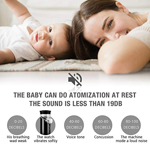 Steam Inhaler Everbest4U Portable Cool Mist Inhaler for Kids Adults Rechargeable Household Steam Compressor Humidifier (Black)