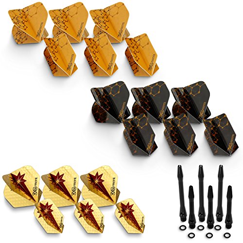 CC-Exquisite Dart Accessories Kit with Shafts and Flights - 18 Standard/Slim Flights | 6 Short/Medium Aluminum Shafts and 6 O-Rings | Darts Supplies Set | Tune Up Kit - Thumbnail 5