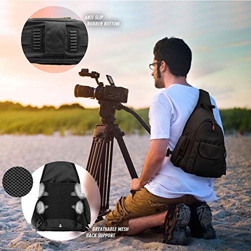 DSLR Camera Bag Waterproof Camera Sling Backpack with Rain Cover