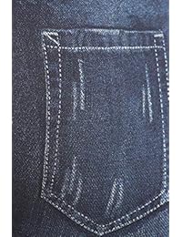 Leggings para dama con aspecto ondulado, cintura alta, diseño vaquero envejecido