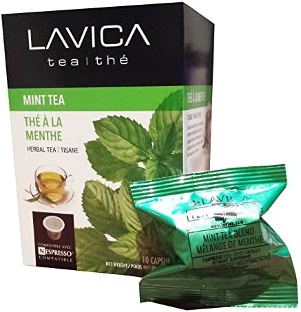 100 Nespresso Compatible All Natural MINT TEA Single Serve Capsules - Caffeine Free - Compatible with Nespresso Originalline Machines
