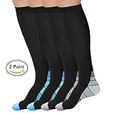 ASTAS Compression Socks for Men And Women (2 Pair) Sport Running Socks,Relief Prevent Swelling Shin Pain, Blood Circulation, Varicose,BEST Stockings(Unisex Size).