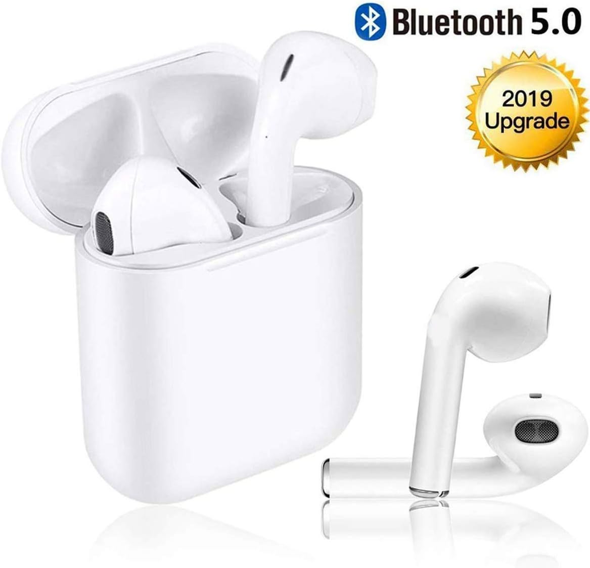 Bluetooth 5.0 Wireless Headphones,Touch Headphones with Microphone, Automatic Pairing, Waterproof Stereo HIFI Stereo Headphones for iPhone/Samsung/Apple/Airpod