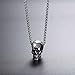 U7 Men Silver Black Gothic Skull Necklace Stainless Steel Chain Pendant, 22
