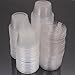 Zicome 2-Ounce Plastic Disposable Portion Cups Souffle Cups with Lids for Shots, Salad Dressings, Sauces, 100 Counts