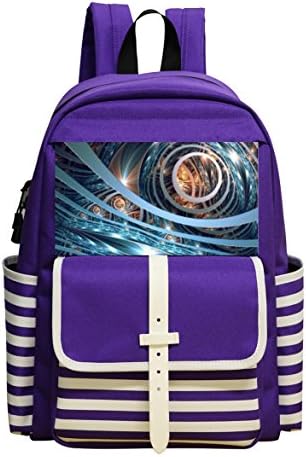 Fashion Printed Backpack Surrounded by silver circles School Bag