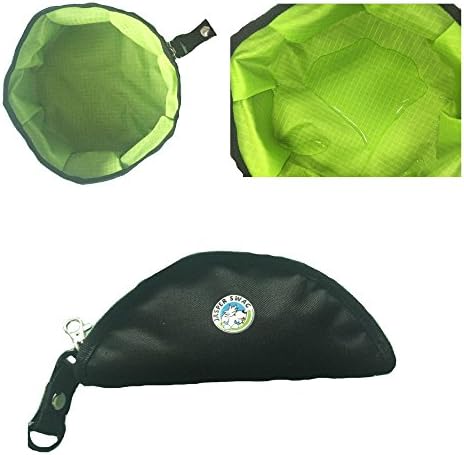 Gulp & Go Jasper Swag Collapsible Foldable Travel Bowl for Water & Food, With Clip to Hook to Leash or Bag