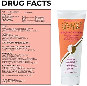 dml facial moisturizer spf 25