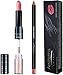 Aesthetica Matte Lip Trio - Instant Bold Matte Lip - Includes Matte Lipstick / Lip Gloss Duo, Lip Liner and Step-by-Step Instructions – Long Wear Formula Keeps Lips Moist (Sweet/Georgia Peach)