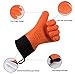 Oven Mitts, HOMILY Heat Resistant Gloves Wrist Protection Quilted Cotton Lining, Non-slip Kitchen Gloves for Cooking, Baking, BBQ Grilling, 1 Pair (2 x Orange Mitt)