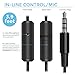 Sentey LS-4201 Amplitude X360 Black in-Ear Headphones with in-Line Microphone Controller for Apple, iPhone, iPad, iPod, Smartphone, Samsung Galaxy, 15mm Drivers, 3.5 mm Connector.