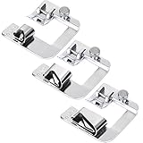 BBTO 3 Sizes Rolled Hem Pressure Foot Sewing Machine Presser Foot Hemmer Foot Set (1/ 2 Inch, 3/ 4 Inch, 1 Inch) Fit For Most Low Shank Sewing Machines