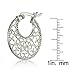 Hoops & Loops 925 Sterling Silver Flat Round Shape Floral 21mm Medallion Filigree Flower Design Earrings for Women Teen Girls, Silver