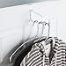 mDesign Modern Over Door Valet Hook - Multi Hanging Storage Garment Organizer Hanger Rack - Single Hooks for Coat, Hoodies, Hat, Scarves, Purse, Belt, and Bath Robe - 6 Pack - Clear