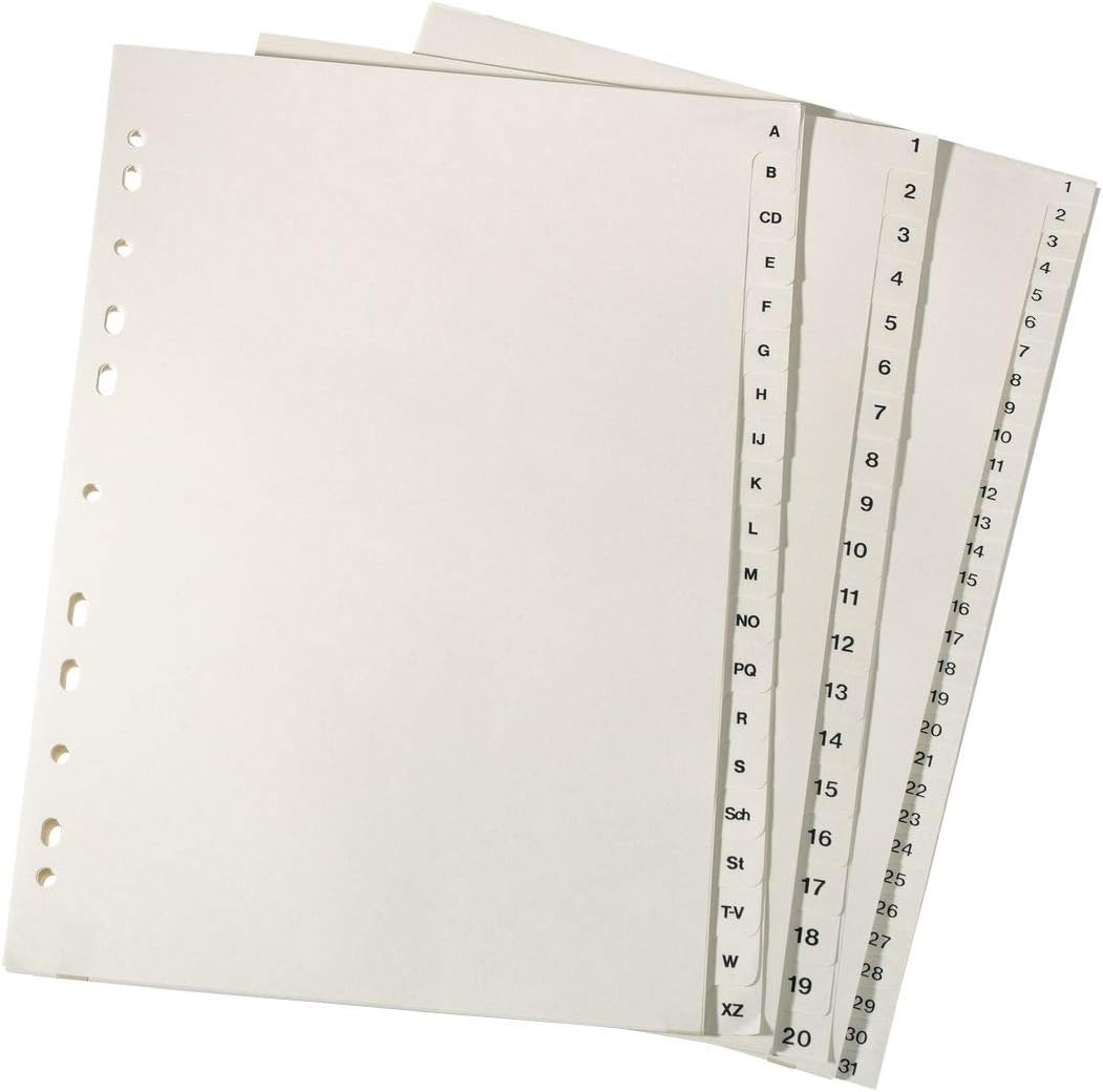 SCHÄFER SHOP DIN A4 10tlg. Ordner Ringbuch Register Trennblätter