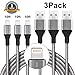 Lightning Cable, Sundix 3Pack 10FT Nylon Braided Sync iPhone Charger Cord Compatible with iPhone 7/7 plus/iPhone 6/6s/6 plus/6s plus,/5c/5s/5/ SE/iPad /iPod Nano 7 - Black&White