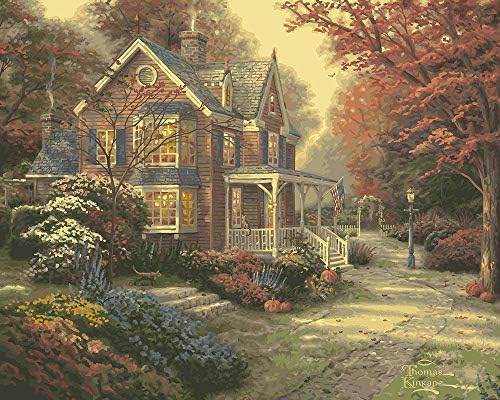 DIY Oil Paint by Number Kit for Adults Beginner 16x20 inch - Victorian Autumn,Drawing with Brushes Christmas Decor Decorations Gifts (Framed)