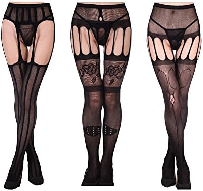 Aschic Women’s Sexy Lace Garter Pantyhose Fashion Chiffon Silk Stocking Thin Socks (one size, style1)